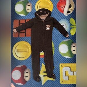 Baby Boy 2-6 Months Fleece Pramsuit All In One Brown Bear